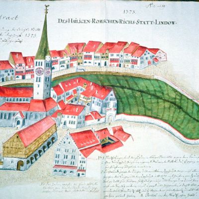 Bild vergrößern: Malerei der Lindauer Insel aus dem Jahr 1575