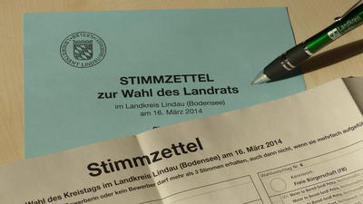 Bild vergrößern: Stimmzettel zur Wahl des Landrats